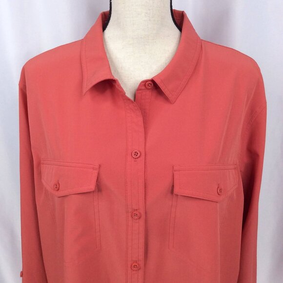 Eddie Bauer Departure Long Sleeve Top Women Size XXL 2XL Classic Fit Button Down - Picture 8 of 11